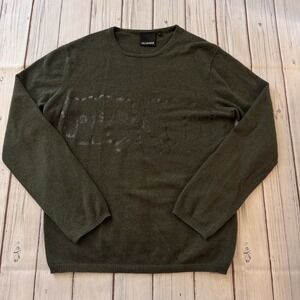 Ca$hmere Crewneck Sweater M Olive Green Lightweight Cashmere Pullover Knuckles